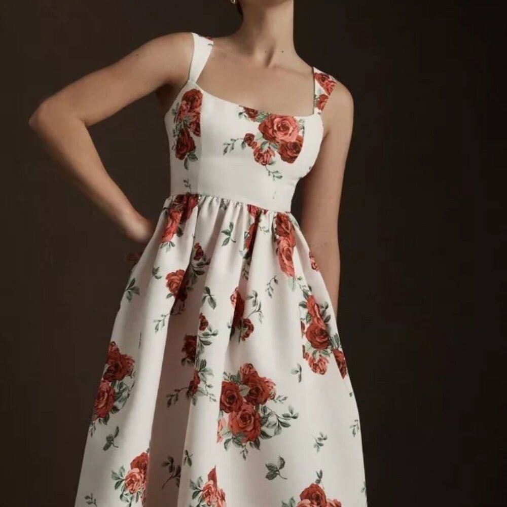 NWOT ANTHROPOLOGIE SACHIN & BABI TAFFETA SQUARE-NECK "BLAINE" DRESS - 6